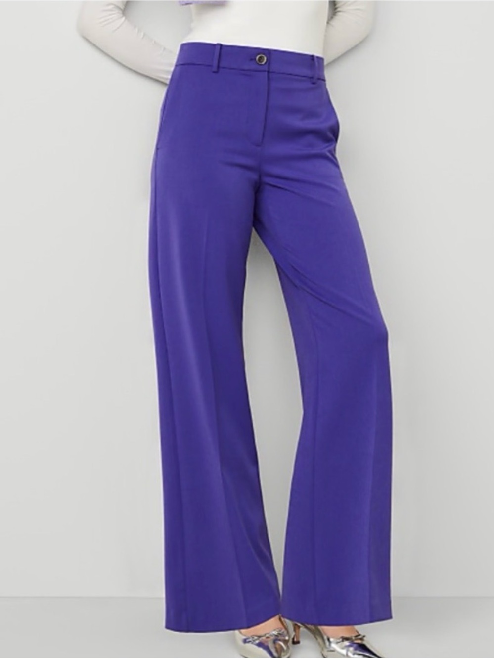 NWT Ann Taylor Perfect Wide-Leg Pant in Vibrant Purple Size 6